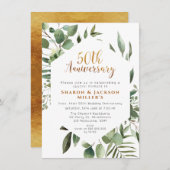 ヘキシゴン結婚グリーンリー50周年 招待状 (正面/裏面)