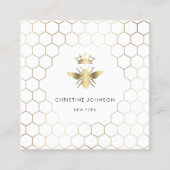 ヘキソンズクイーンビーロゴ スクエア名刺 (正面)