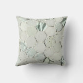 ヘクサゴーンミントアクアシルバーグレーメタルマーブルストーン クッション (裏面)