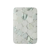 ヘクサゴーンミントグリーンアクアマーブルメタリック バスマット (正面縦)