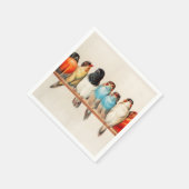 ヘクトール・ジャコメリによる鳥の群れ スタンダードカクテルナプキン (角)