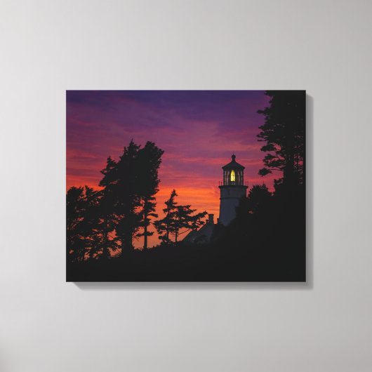 ヘケタヘッドライトハウスランドスケープ |オレゴン海岸 キャンバスプリント (正面)