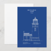 ヘケタヘッドライトハウス – オレゴン – AD ノートカード (正面/裏面)