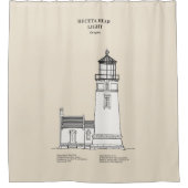 ヘケタヘッドライトハウス – オレゴン – SBD シャワーカーテン (正面)