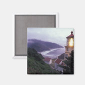 ヘケタ島のオレゴン沿岸の霧の多い日 マグネット (正面/裏面)