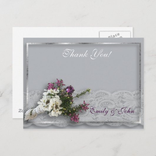 ヘザーとレース結婚の感謝 ポストカード (正面/裏面)