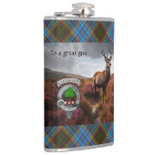 ヘザーのスタッグ・イン・ヘザー/アンダーソン・バッジパーソナライズされたー フラスク (右)
