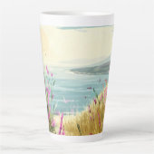 ヘザーの抱擁 – 海 カフェラテマグ (正面)