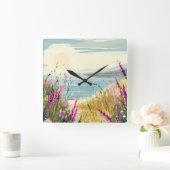 ヘザーの抱擁 – 海 スクエア壁時計 (ホーム)