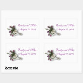 ヘザーアンドレース結婚式の引き出物シール 長方形シール (シート)