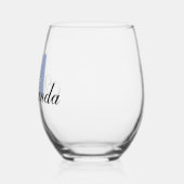 ヘザーイニシャルとブラックネーム |モダン | ステムなしワイングラス (左)