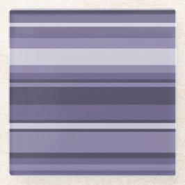 ヘザーパープルストライプズ ガラスコースター