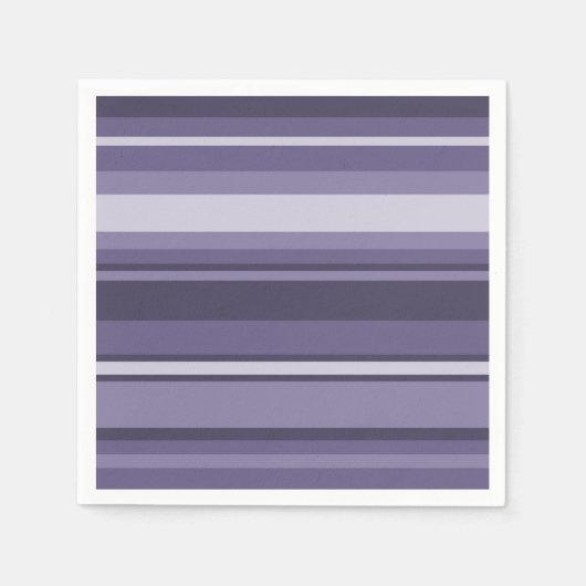 ヘザーパープルストライプズ スタンダードカクテルナプキン (正面)