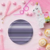 ヘザーパープルストライプズ ペーパープレート (パーティー)