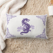ヘザーパープルチノエリーのドラゴンと雲 ランバークッション (ブランケット)