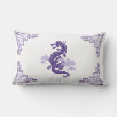 ヘザーパープルチノエリーのドラゴンと雲 ランバークッション (裏面)