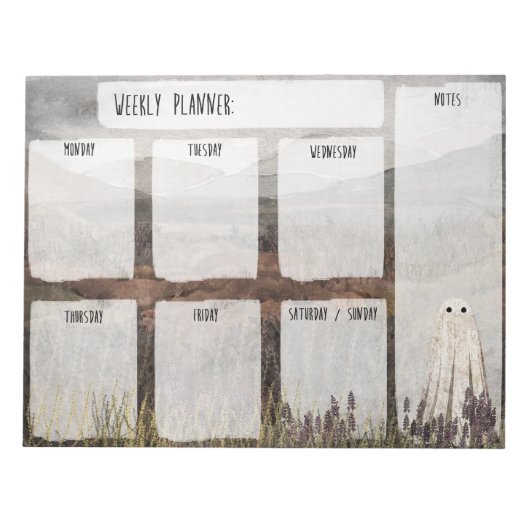 ヘザー幽霊ウィークリープランナー ノートパッド (正面)