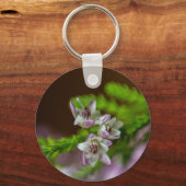 ヘザー春の花の常緑開花紫色の白 キーホルダー (正面)