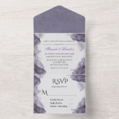 ヘザー金ゴールドグリッターウォーター結婚カラー オールインワン招待状 (内側)