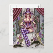 ヘザー – ゴシック猫の魔女はがき ポストカード (正面/裏面)