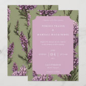 ヘザー ボタニカル パターン 招待状 (正面/裏面)
