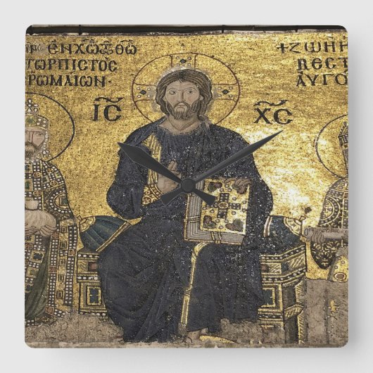 ヘジアソフィアのイエズスのモザイク スクエア壁時計 (正面)