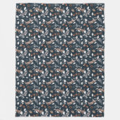 ヘジゲローつる植物ロンピンウサギ フリースブランケット (正面)