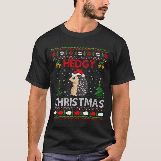 ヘジージクリスマスヘッジホッグギフト醜いヘッジホッグキリスト Tシャツ (正面)