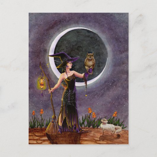 『ヘスターとフクロウ』はがき ポストカード (正面)