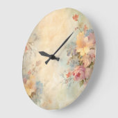 ヘッかわいらしジ春ワイルドフラワーズ花模様バイアヴァ ラージ壁時計 (傾斜)