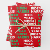 ヘックイーバイデン氏ハリスカスタムトカラーズレッドグリーン ラッピングペーパーシート (インサイチュ)