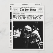 ヘックスプレス新聞のハウスパーティーは心霊現象が起こる家 招待状 (正面/裏面)