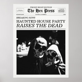 ヘックスプレス新聞のハロウィンハウスパーティ ポスター