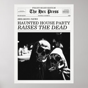 ヘックスプレス新聞のハロウィンハウスパーティ ポスター