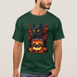 ヘックス、ハロウィーン黒猫Tシャツ Tシャツ
