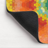 ヘックス・マンダラ オレンジ・黄色・赤・青 マウスパッド (コーナー)