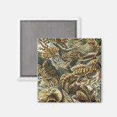 ヘッケルリザードヒゲ竜イグアナ絵画ズ マグネット (正面/裏面)