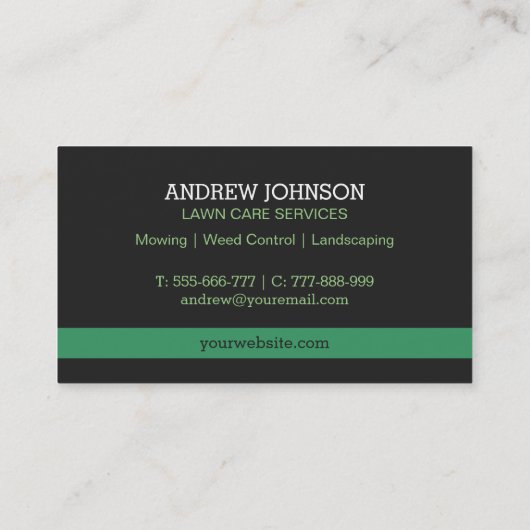 ヘッジシ離れャーズのロゴ芝刈り名刺 名刺 (裏面)