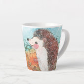 ヘッジホグイラストレーションスモールラテマグ カフェラテマグ (右アングル)