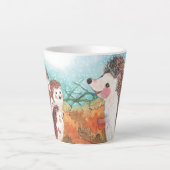 ヘッジホグイラストレーションスモールラテマグ カフェラテマグ (正面)