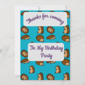 ヘッジホグサンキューカード 招待状 (正面)