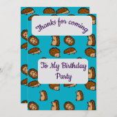 ヘッジホグサンキューカード 招待状 (正面/裏面)