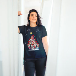 ヘッジホグスクリスマスツリーサンタキャップ Tシャツ