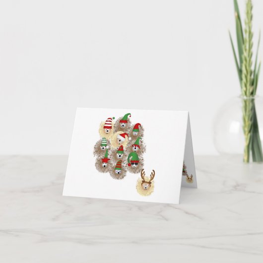 ヘッジホグズホリデイパーティノートカード シーズンカード (正面)