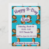 ヘッジホグハッピーバースデー 招待状 (正面)