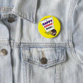 ヘッジホッおもしろいグ名前を追加ハッピーバースデー漫画 缶バッジ (インサイチュ)