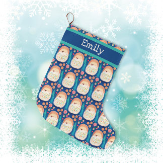 ヘッジホッお洒落グパターン ラージクリスマスストッキング