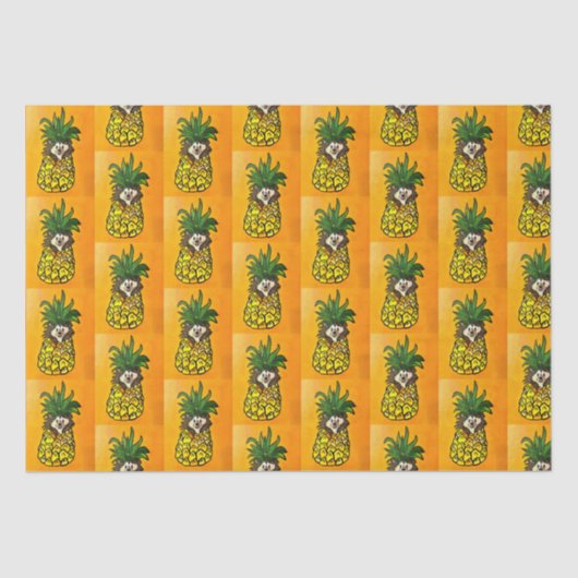 ヘッジホッグとパイナップルティッシュペーパー 薄葉紙 (正面)