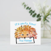 ヘッジホッグのカスタマイズ可能な子どもの招待状 インビテーションポストカード (スタンド正面)