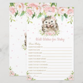ヘッジホッグのピンクフローラがベビーカードを願う (正面/裏面)